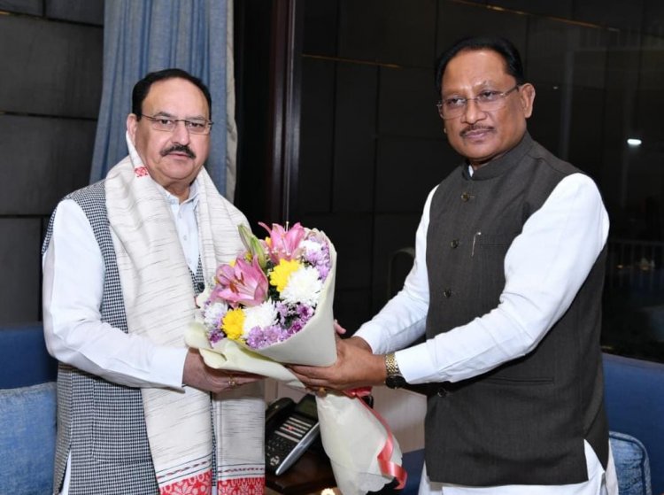 केंद्रीय मंत्री नड्डा से मिले सीए साय