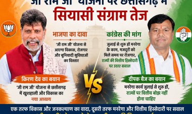 'जी राम जी' योजना पर छत्तीसगढ़ में सियासी संग्राम: भाजपा ने बताया विकास का नया अध्याय, कांग्रेस ने मनरेगा और वित्तीय हिस्सेदारी पर उठाए सवाल