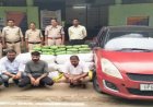 कांच और कचरे के नीचे छिपाकर ले जा रहे थे 85 लाख का गांजा