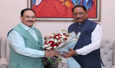 मुख्यमंत्री विष्णु देव साय ने केंद्रीय स्वास्थ्य मंत्री जे.पी. नड्डा से की सौजन्य भेंट