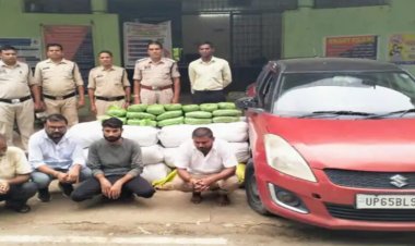 कांच और कचरे के नीचे छिपाकर ले जा रहे थे 85 लाख का गांजा