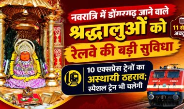 CG- डोंगरगढ़ जाने वाले भक्तों के लिए बड़ी खुशखबरी! नवरात्रि में रेलवे ने चलाईं 10 स्पेशल ट्रेनें, यहां देखें पूरा शेड्यूल…