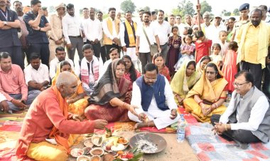 महाअष्टमी पर चलगली क्षेत्र को मंत्री  रामविचार नेताम का बड़ी सौगात मोरन नदी पर 5.91 करोड़ की लागत से बनेगा उच्चस्तरीय पुल